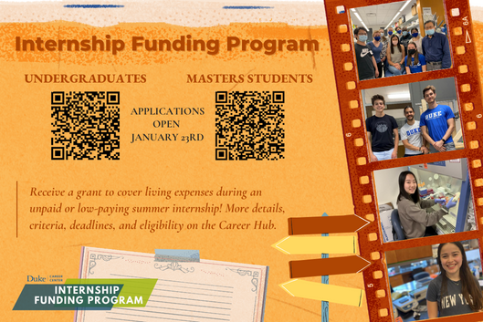 Internship Funding Program flyer